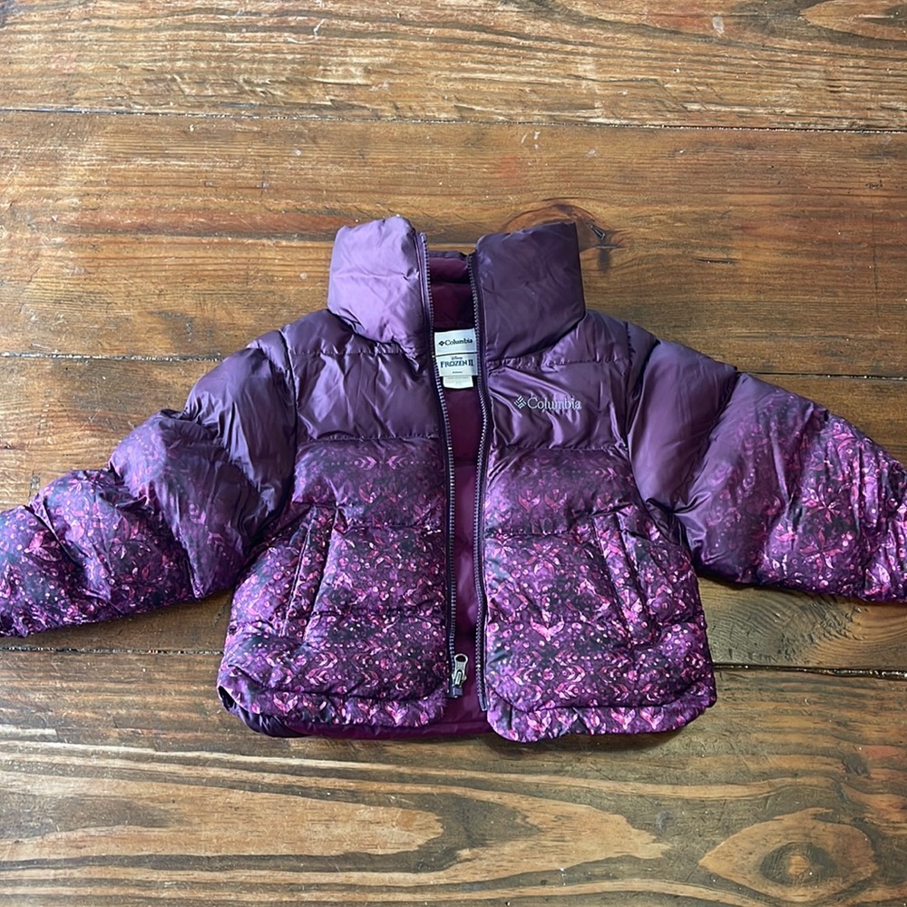 NWOT Girls Frozen II Columbia Puffer Jacket Size XS 6/6X